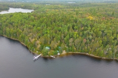 Ajax Lake Outpost Cabin Shoreline Aerial