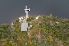 Complete Aerial View Of Cleftrock Lake Outpost