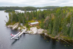 Float Plane Docked At Gordon Lake Cabin