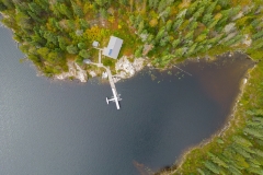 Overhead Drone View Of Gordon Lake Cabin