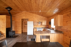 Kitchen And Wood Stove At Gordon Lake Outpost