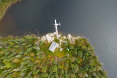 Top-Down Aerial Of Gordon Lake Outpost Cabin