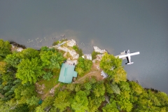 Overhead View Of Fly-In Cabin And Dock