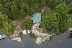 Overhead View Of Cabin And Dock Area