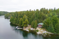 Aerial View Of Remote Fly-In Cabin Location