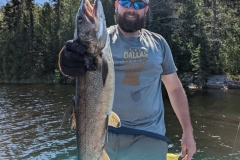 Shoreline Angler Showing Large Lake Trout