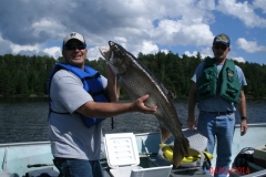 Large Lake Trout Held Between Two Anglers