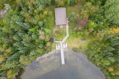 Overhead View Of Dock And Cabin Site