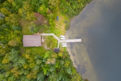 Top-Down Aerial Of Loonhaunt Lake Outpost Cabin