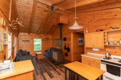 Kitchen And Dining Area Inside Remote Cabin
