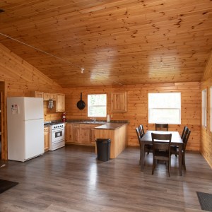 Housekeeping Outpost cabin with fridge, stove and hot water.